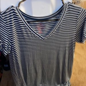 Navy blue & white shirt